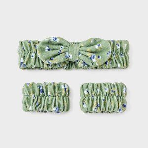 Self Care Spa Kit Hair Headwrap with Cuffs Set 3pc